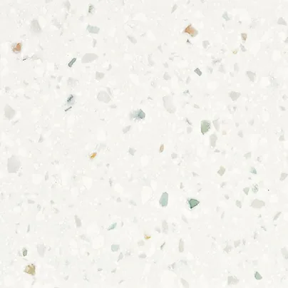 Whitecap ESHINE solid surface sample with visible decorative particles